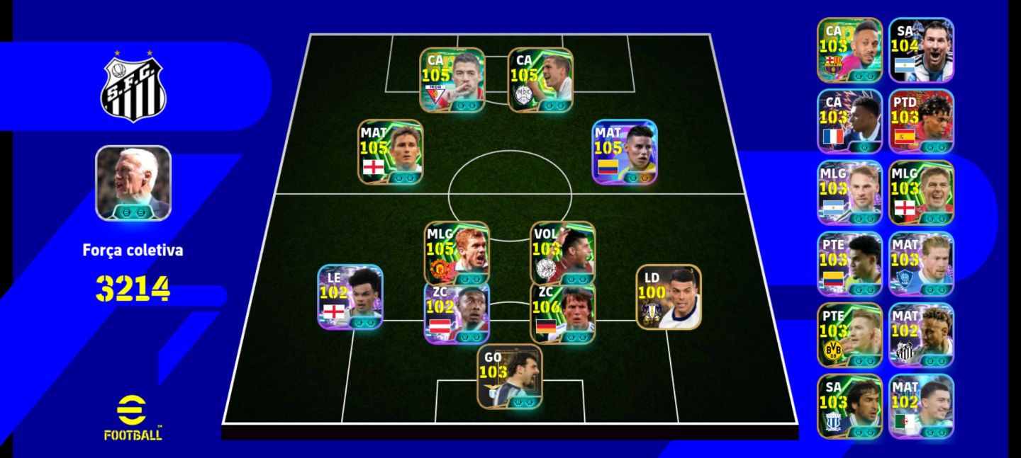 CONTA DE EFOOTBALL 3214 COM TIME ESPETACULAR POR UM ÓTIMO PREÇO