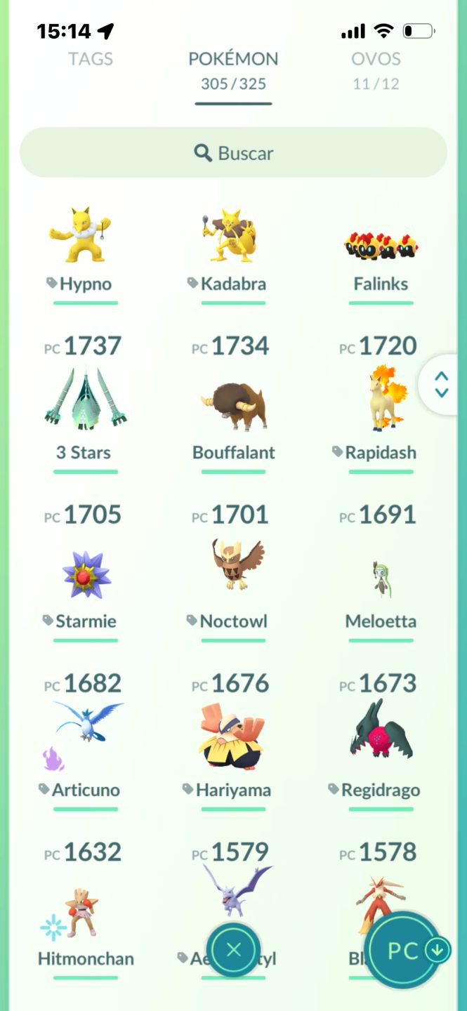 CONTA TOP DEMAIS DE POKEMON GO