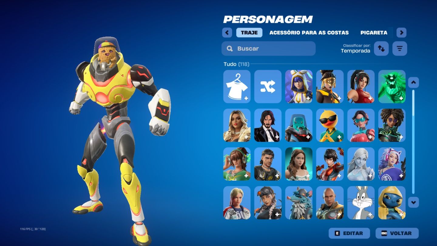 Conta fortnite com skins tryhard