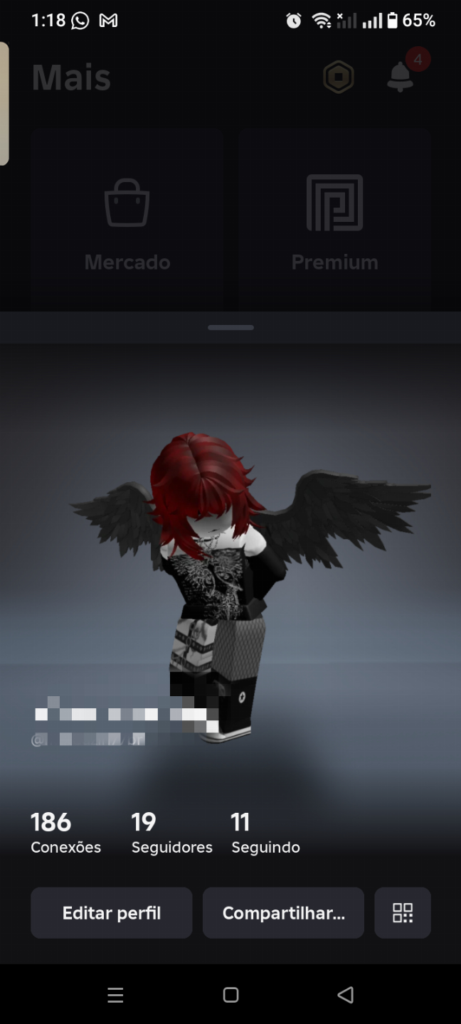 Conta feminina gotica roblox