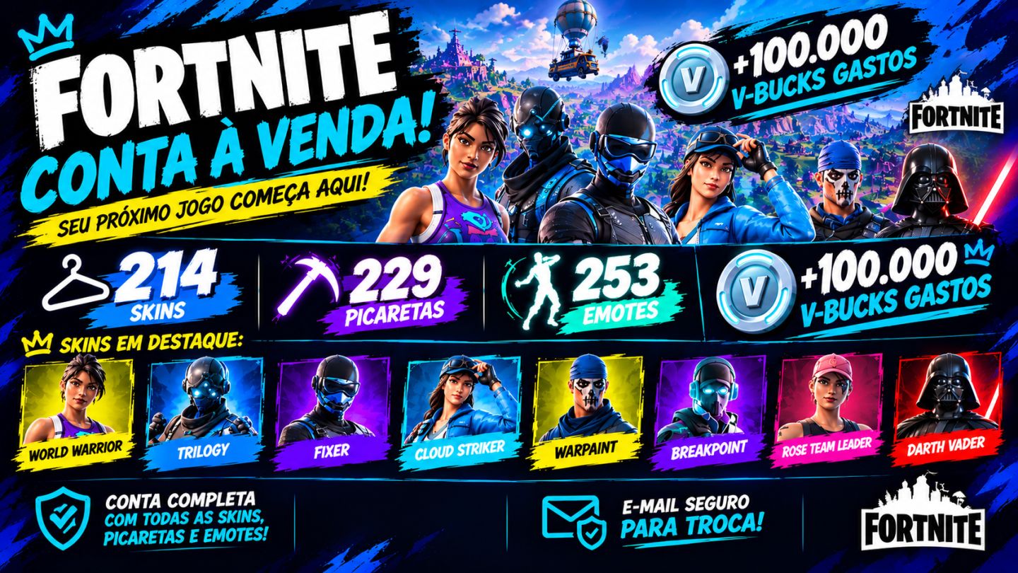 Conta Fortnite 200+ skins World Warrior | OG STW | Reaper | 250+ emotes