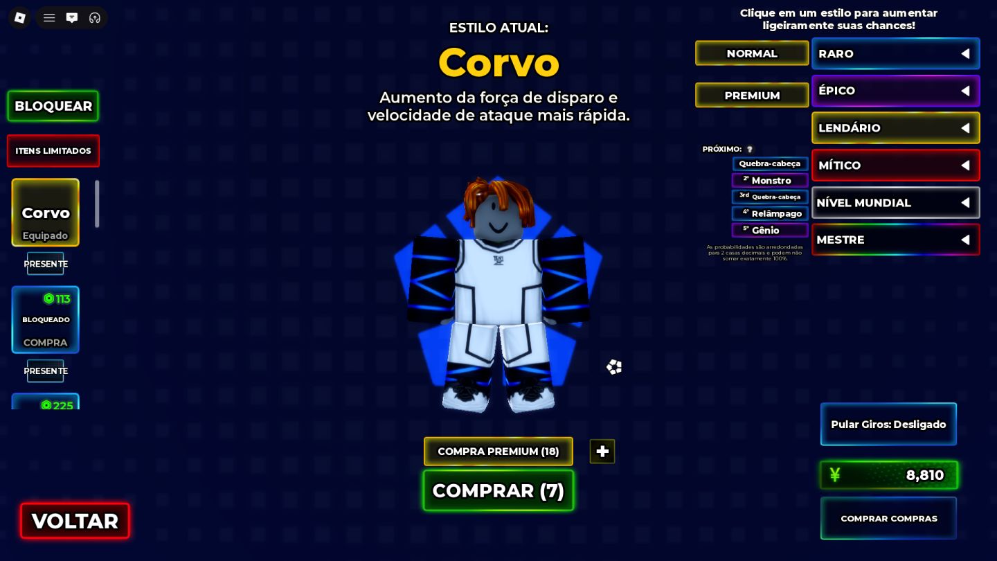 CONTA RIN BLUE LOCK RIVALS À VENDA