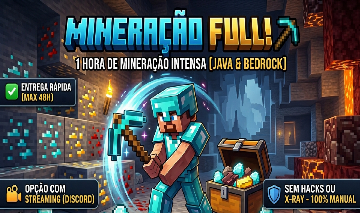 MINERAÇÃO FULL! 1 HORA DE MINERAÇÃO INTENSA [JAVA E BEDROCK]