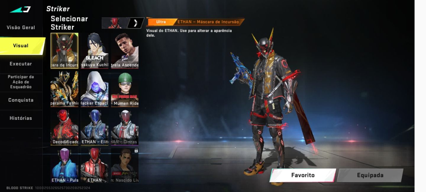 Estou vendendo uma conta de blood Striker top - com várias skins para você