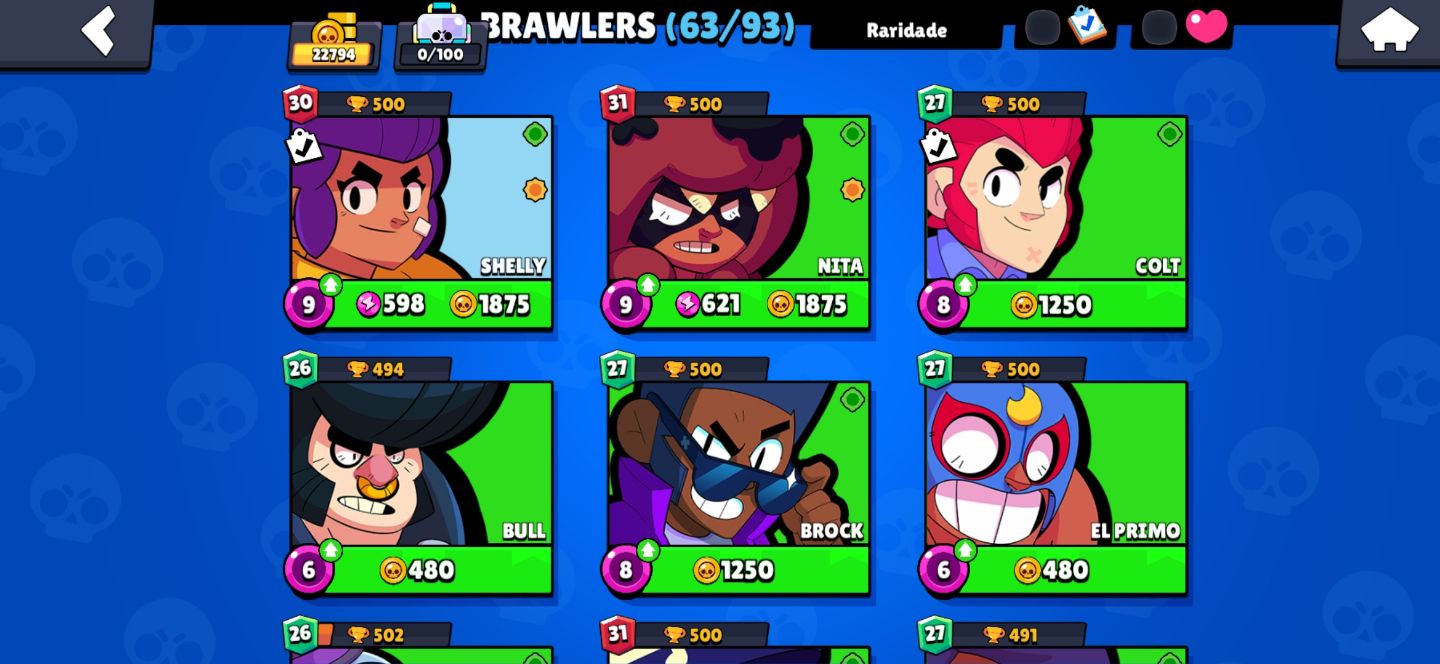 Conta antiga Brawl Stars com skins raras e colabs!!