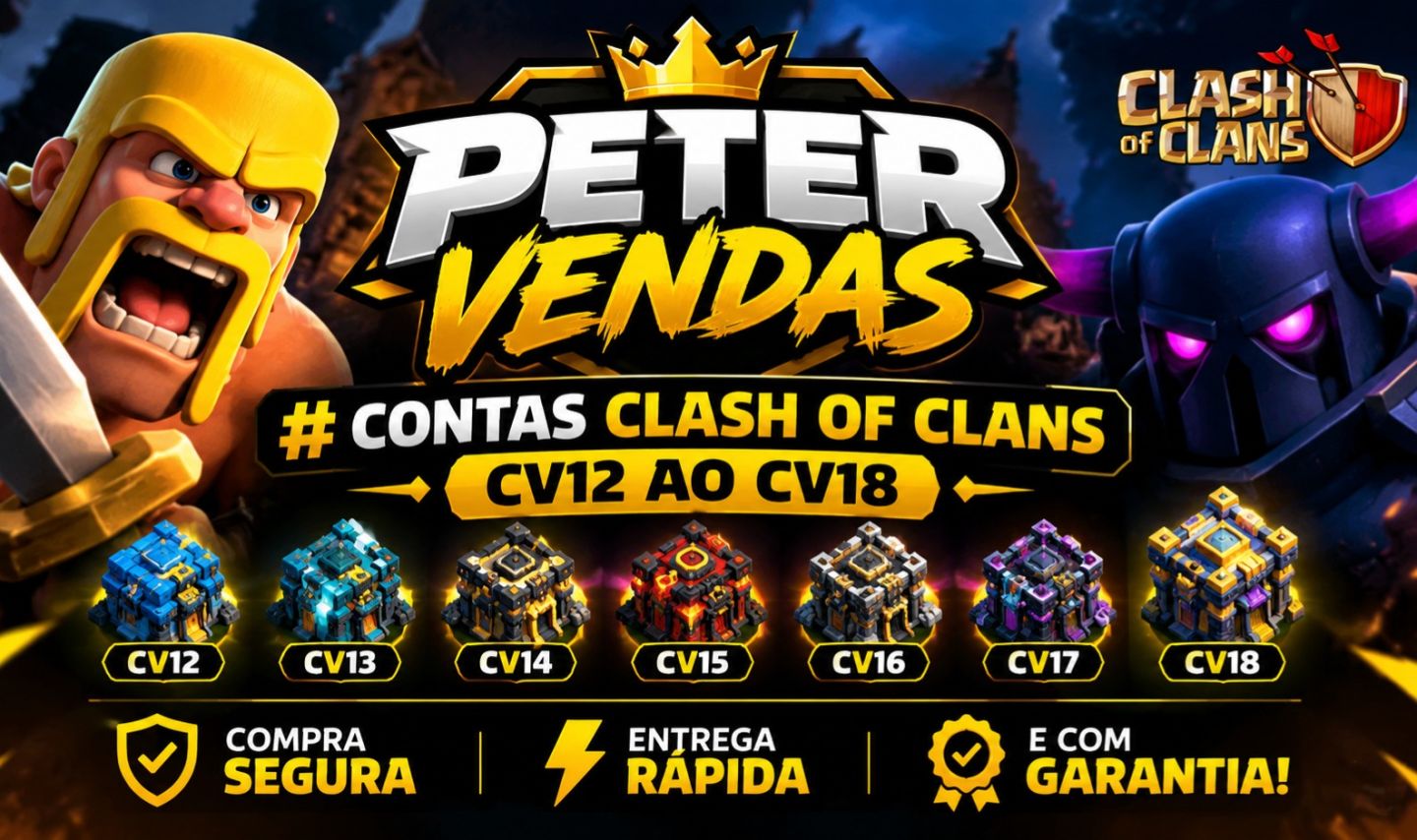 CONTAS CLASH OF CLANS CV12 AO CV18 | 5% OFF | COMPRA SEGURA + ENTREGA RÁPIDA