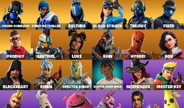 CONTA FORTNITE 29 skins | Carbon Commando | Point Patroller | Sultura | Cloud St