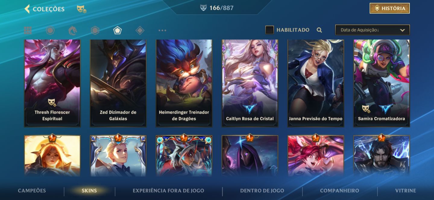 CONTA WR LEVEL 220 COM 166 SKIN ALL CHAMPS
