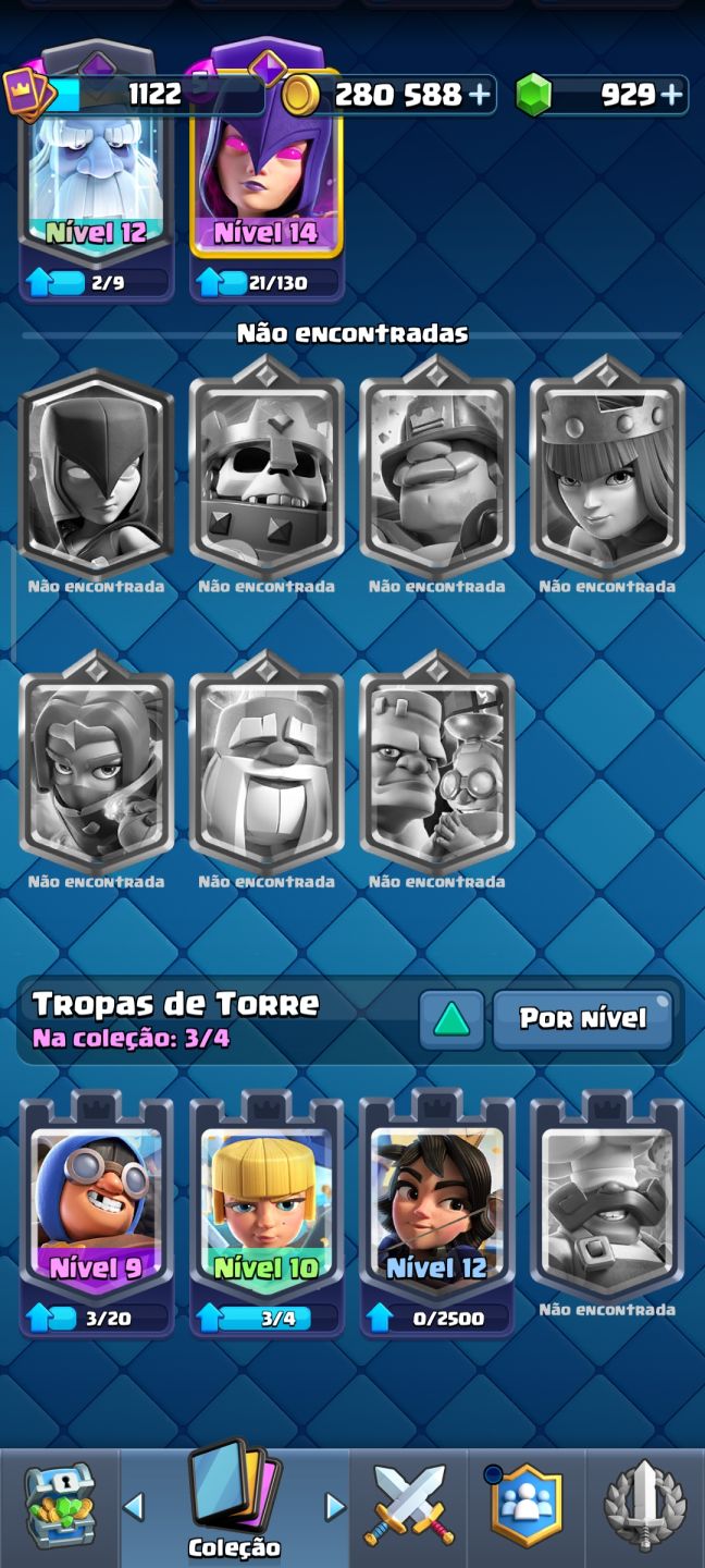 CONTA CLASH ROYALE | BRUXA EVOLUÍDA LVL 14 | 7241 TROFÉUS | 929 GEMAS + 280.588$