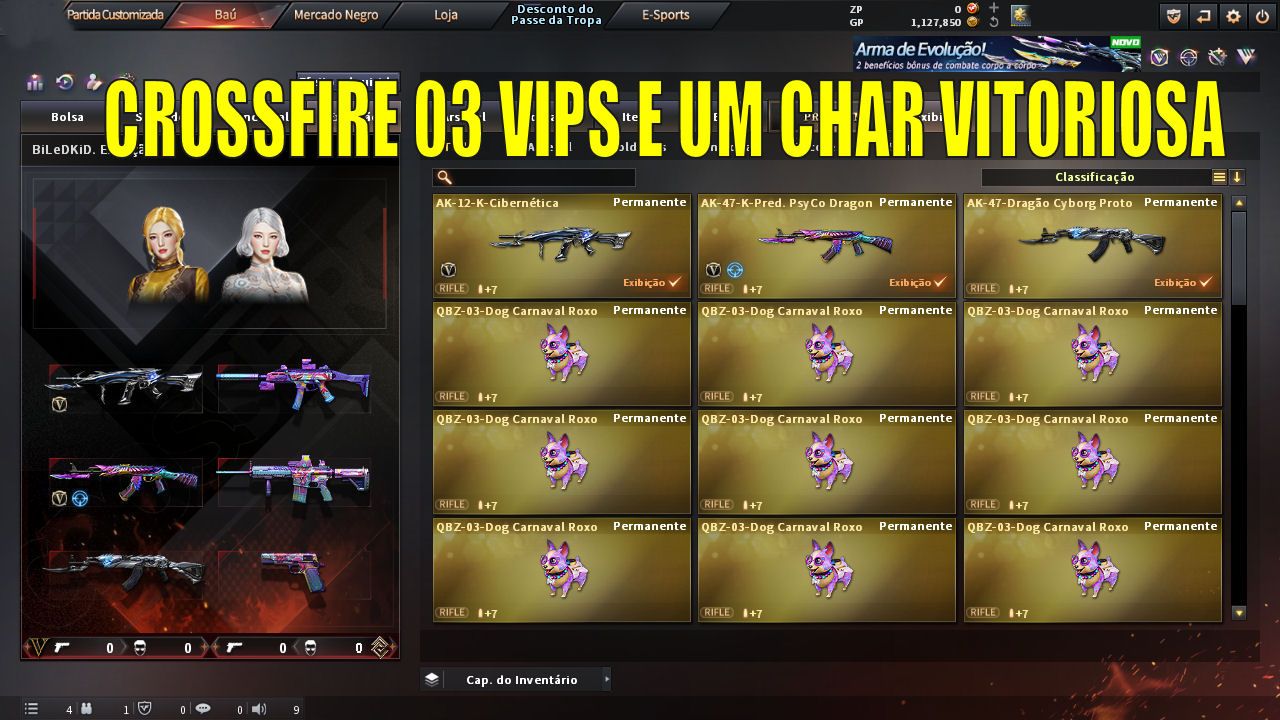 CONTA CROSSFIRE MAJOR 03 VIPS +01 CHAR HELENA VITORIOSA - COD SKYBR03