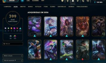 Conta LoL 400 skins, plat 4