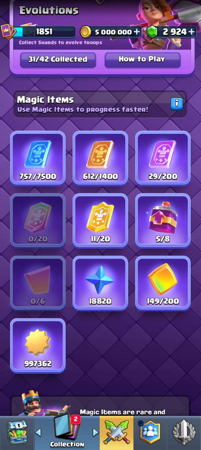 Conta Clash Royale antiga 10 anos de criação 31 evoluções 14k troféus, nv 16