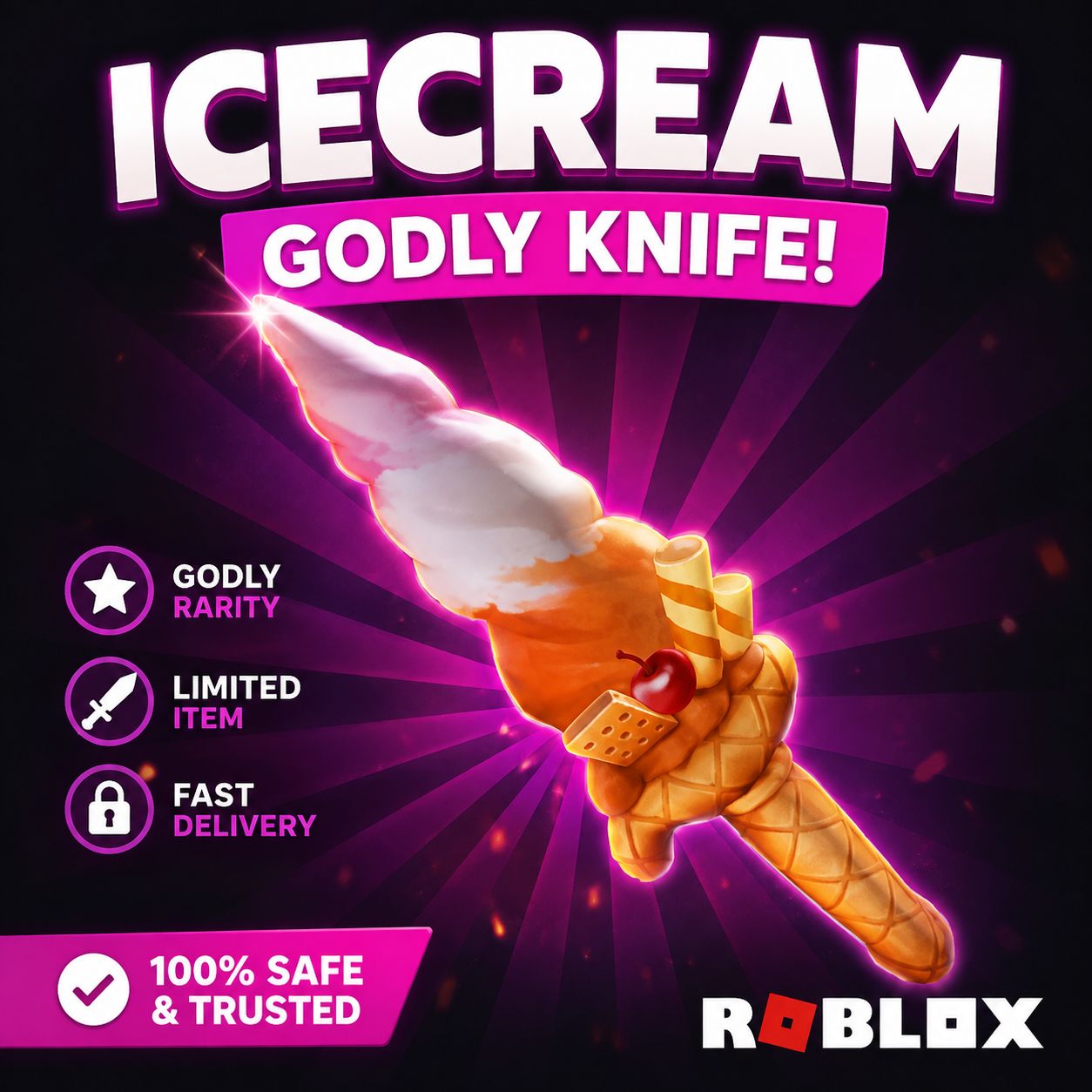 Roblox Murder Mystery 2 - Icecream + Brinde