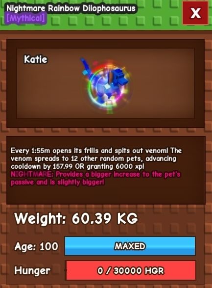Dilo rainbow(nascido de ovo rainbow)