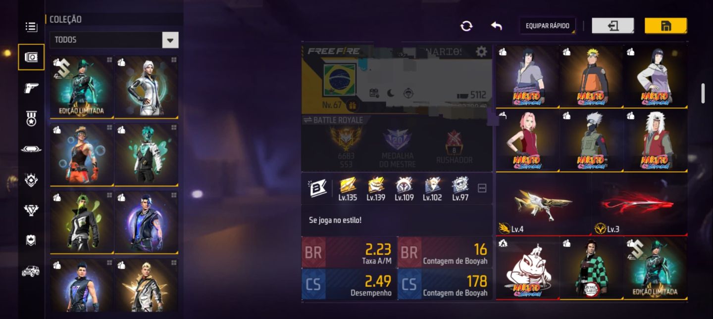 CONTA FREE FIRE COMPLETA À VENDA!