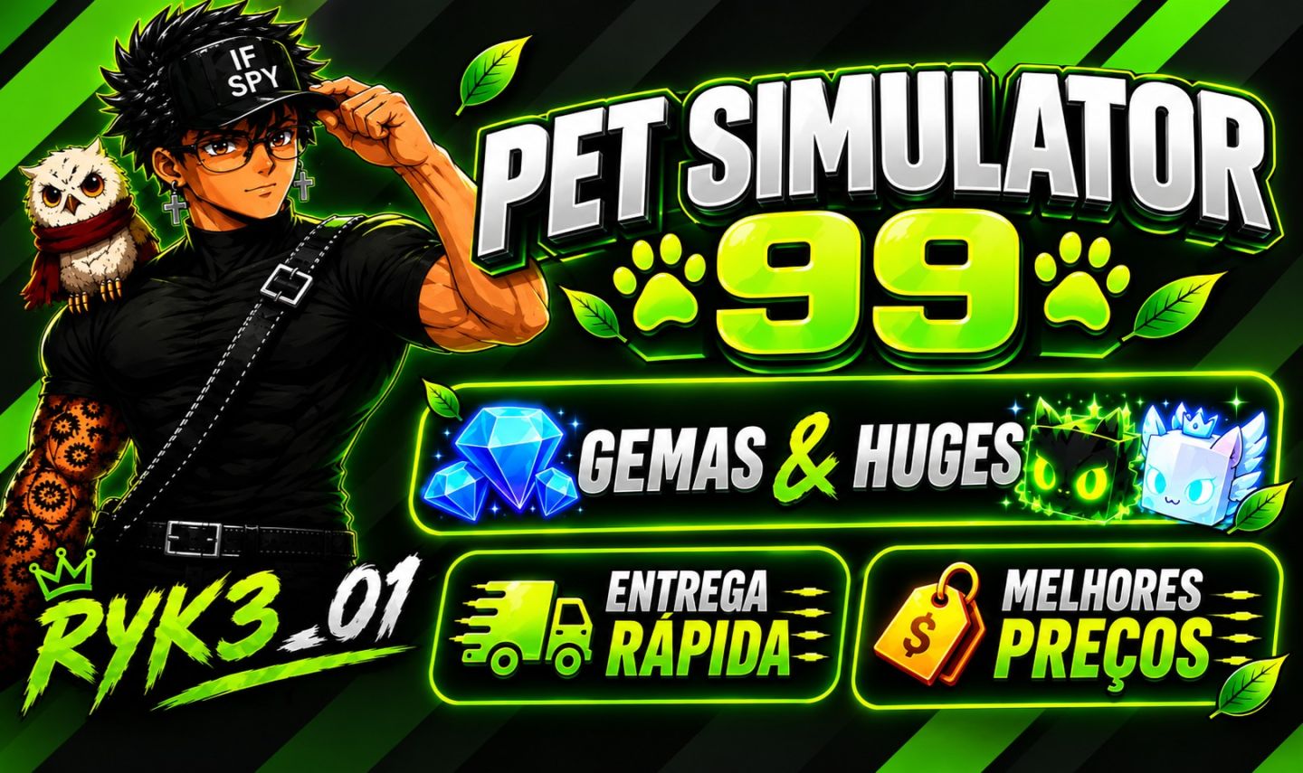 (MENOR PREÇO) PET SIMULATOR 99 ROBLOX [ HUGES & GEMAS]
