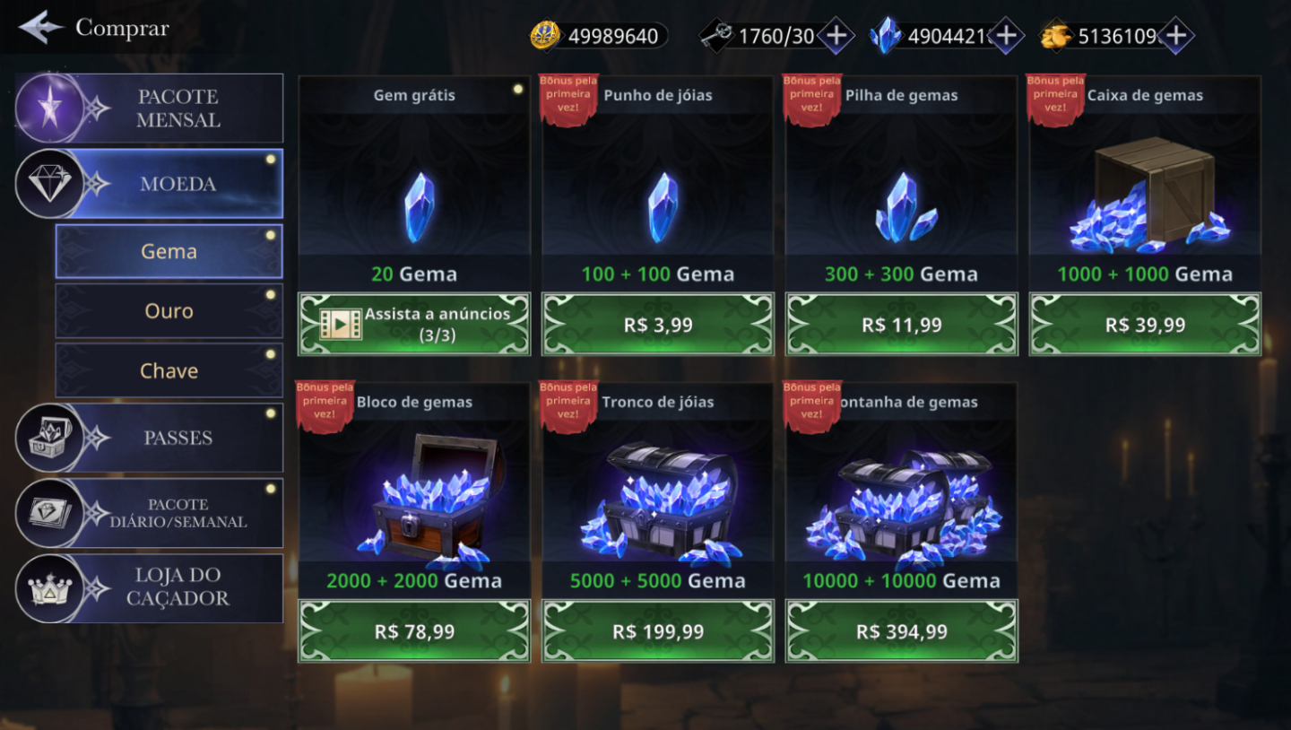 SHADOW SLAYER - DEMON HUNTER | GEMAS + OURO + HUNTER COINS | TOP VENDAS