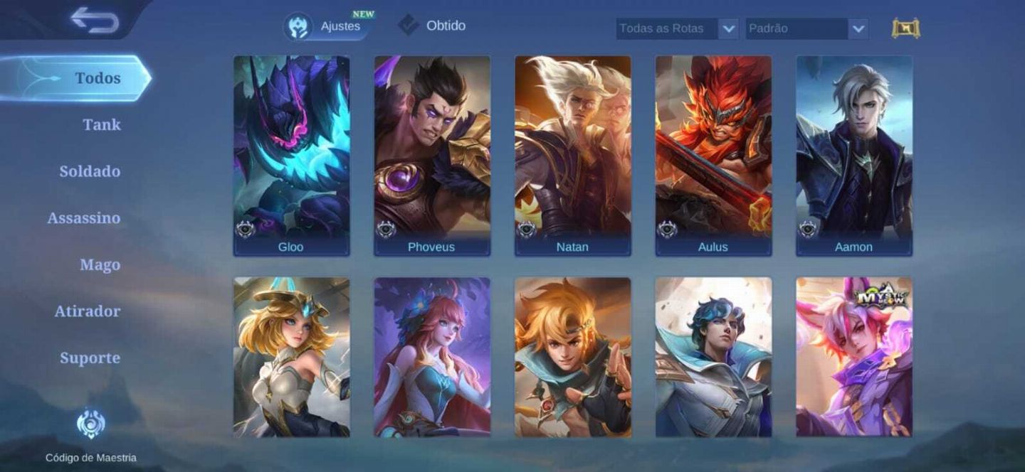 Conta Mobile Legends Mítico 44 Star 80 Skins e WR Alto 59% 80 Herois
