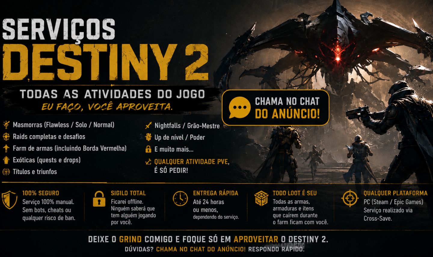 Destiny 2 | Atividades em Geral | (entrega em 24 horas)
