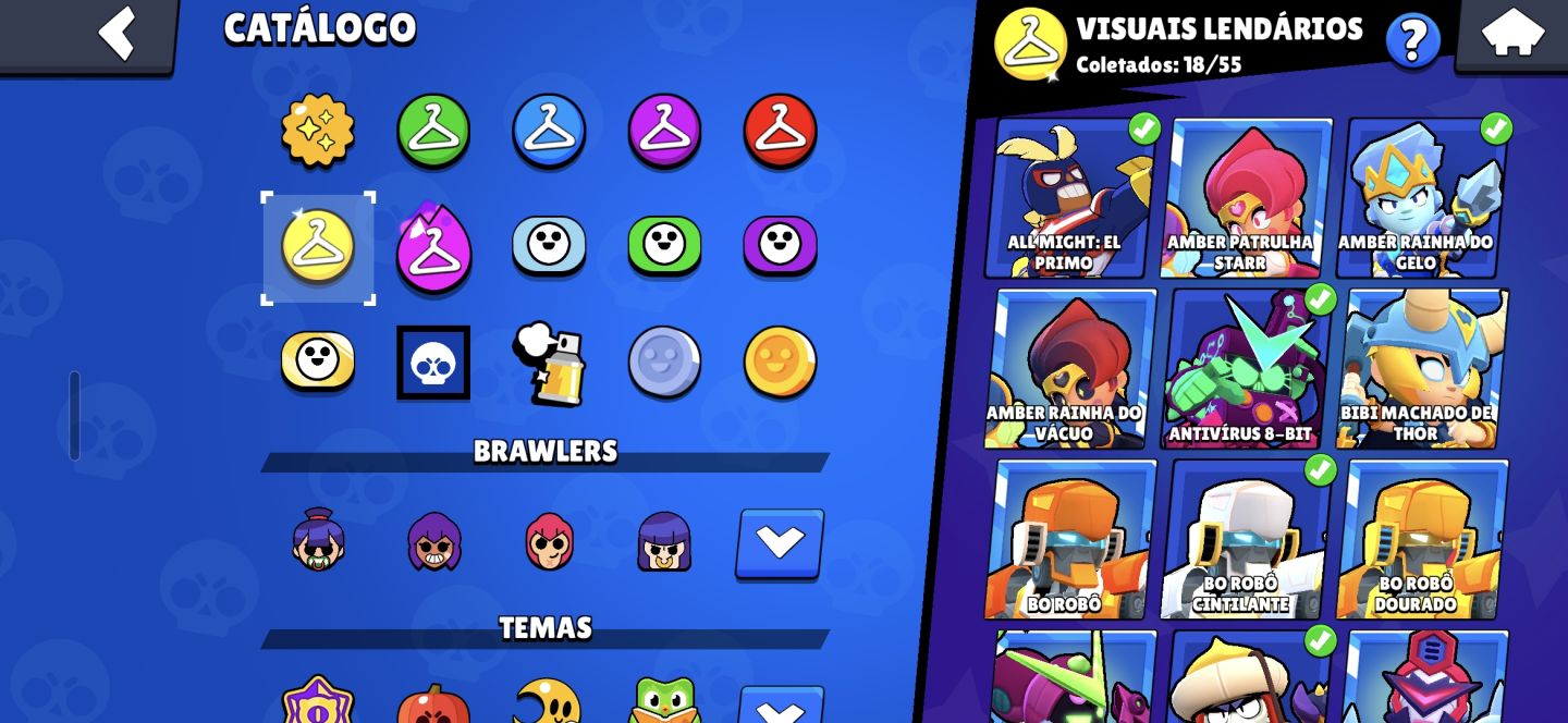 Conta de brawl stars com várias skins rara