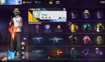 CONTA FF + 300 PEITAS + UMP ATRIIBUTADA + UMP E XM8 ROXA SKINS + KALAHARI