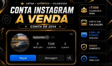 Instagram 2014 | +7Mil Seguidores | E-mail de Criação | Conta Antiga