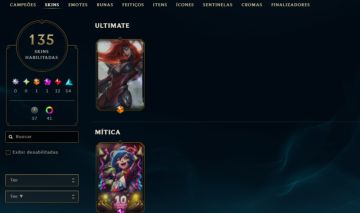 Conta League of Legends 10 anos (135 skins)