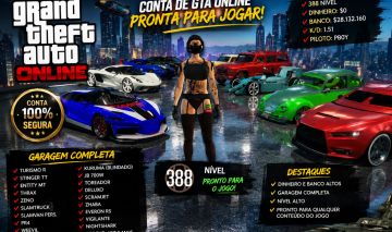 Conta OG Gta5 Level 388 alto carros modded trajes modded