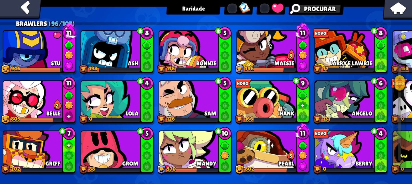 Brawl Stars 37K | 96 Brawlers | 12 Lendários | 31 Hipercargas | 2 Prestígios