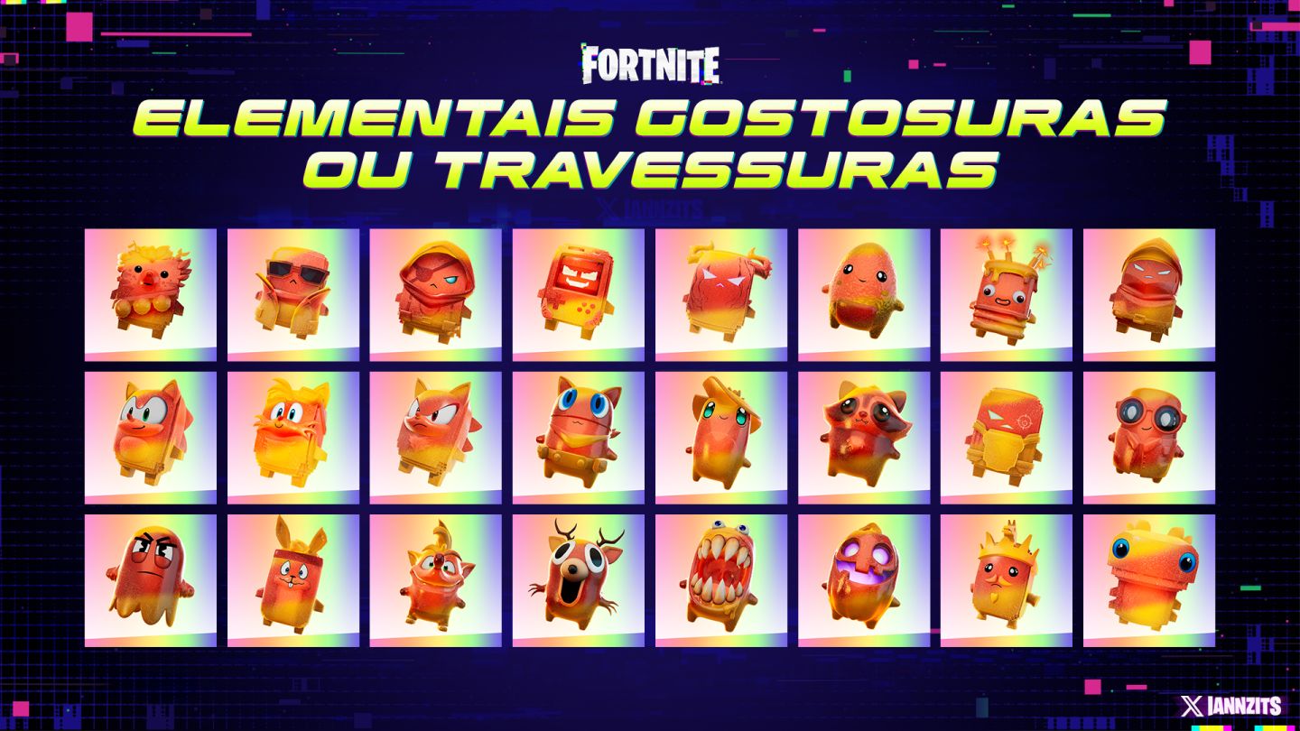 TODOS ELEMENTAIS DO FORTNITE - NOVOS ELEMENTAIS! - [SALGUEIRO - MEL ] [PROMOÇÃO]