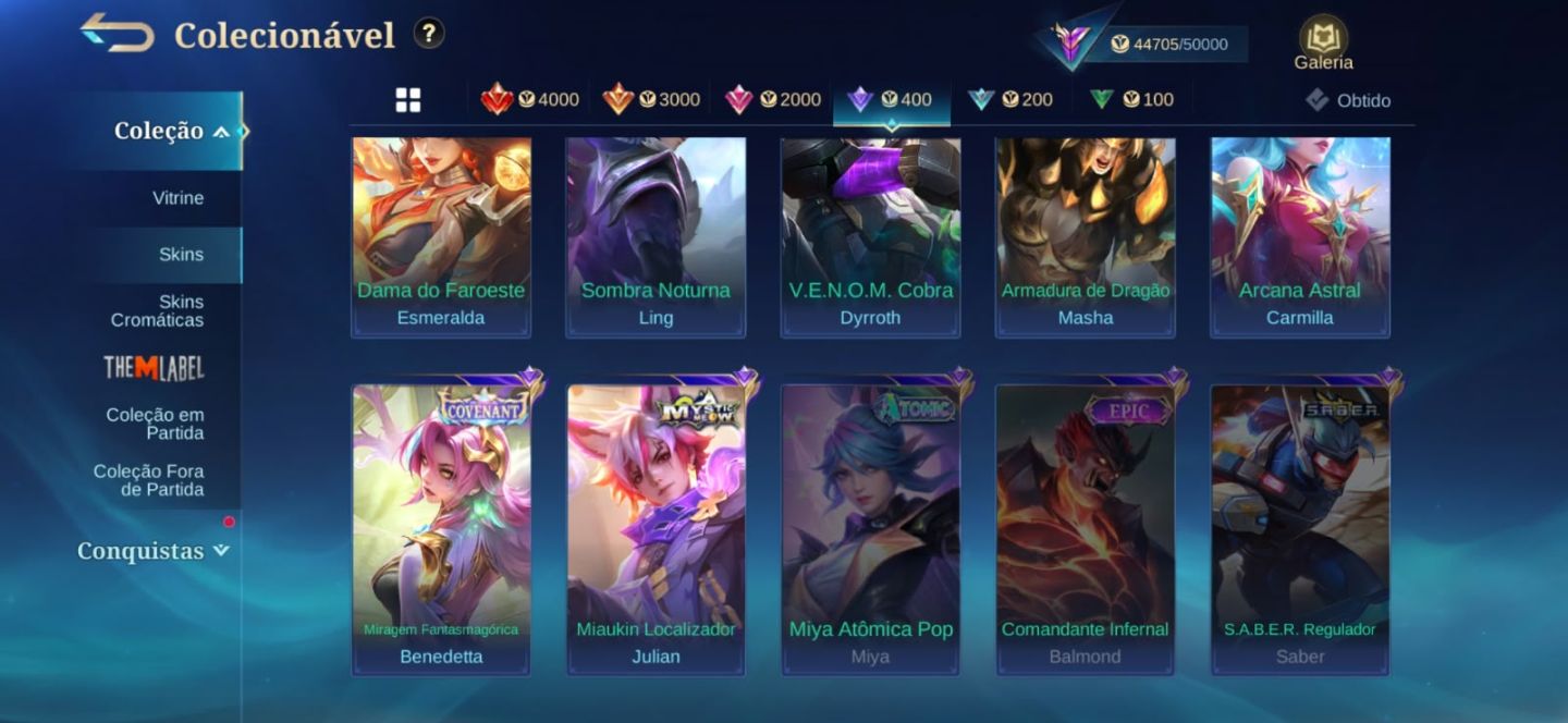 Conta Mobile Legends Melhor Colecionador