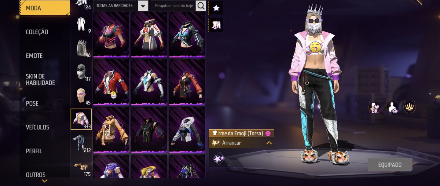 CONTA COM SOMBRA ROXA, BARBINHA, EVOLUTIVA + MELHORES ATT DO JOGO TROCA NICK