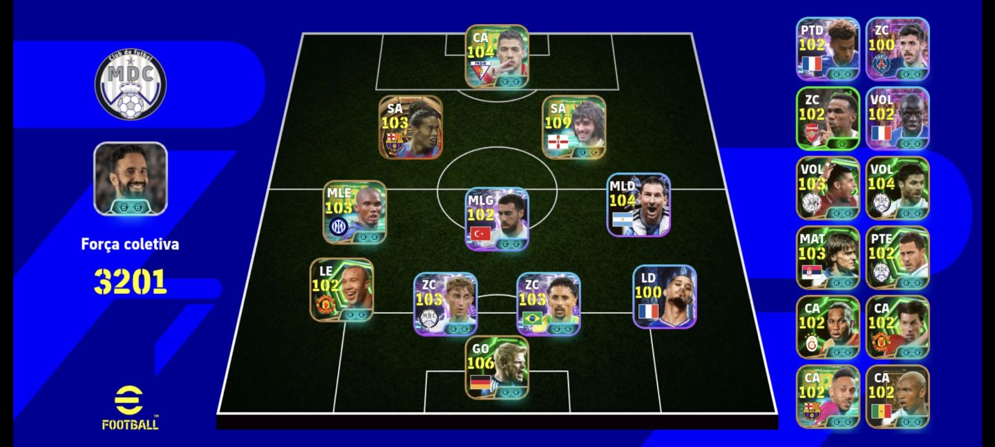 Conta 3201 de força, Ronaldinho gaúcho icon,e novo best 109 muito liso