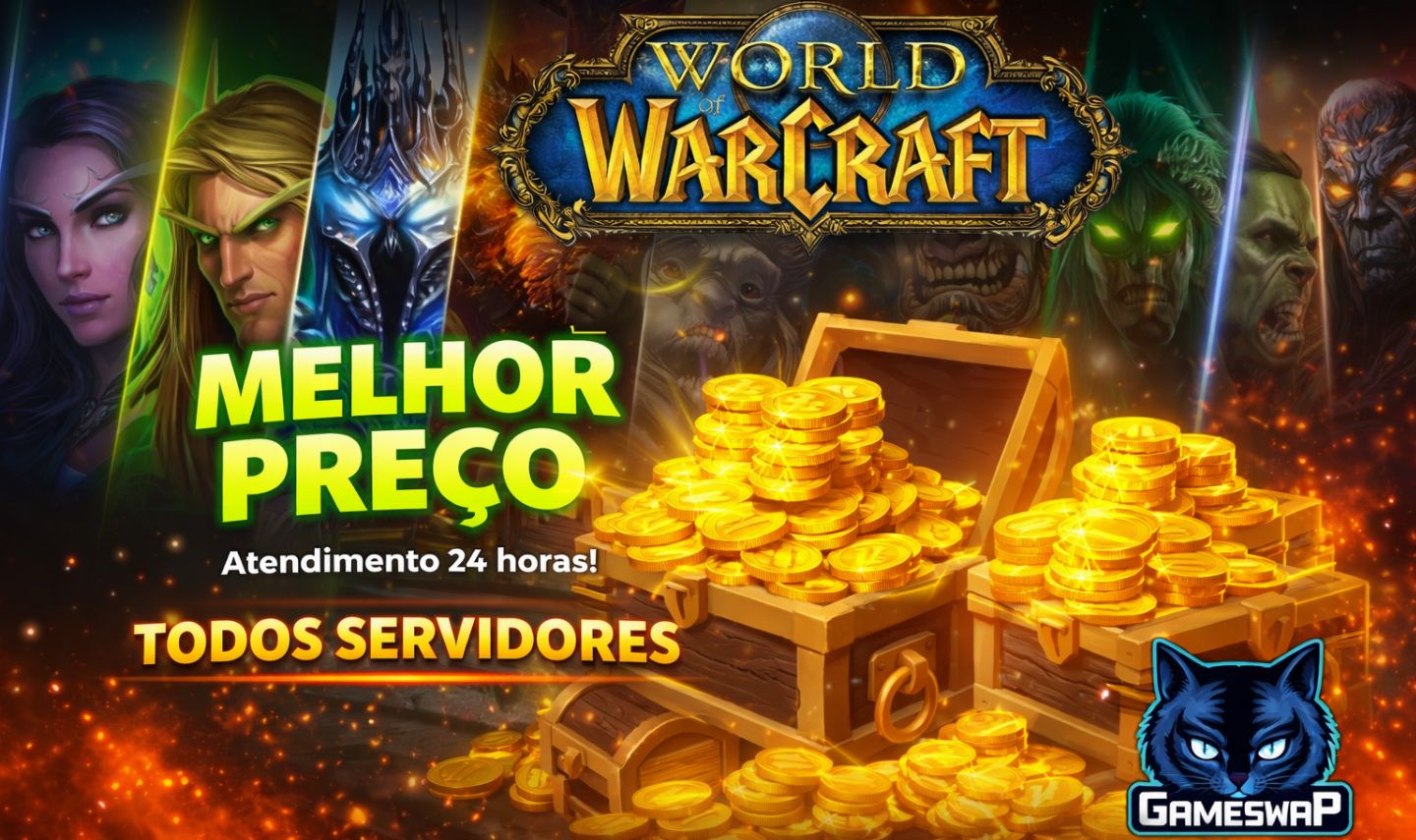 GOLD WORLD OF WARCRAFT (RETAIL/CLASSIC/SOD/HARDCORE/ANIVERSÁRIO) - Online 24H