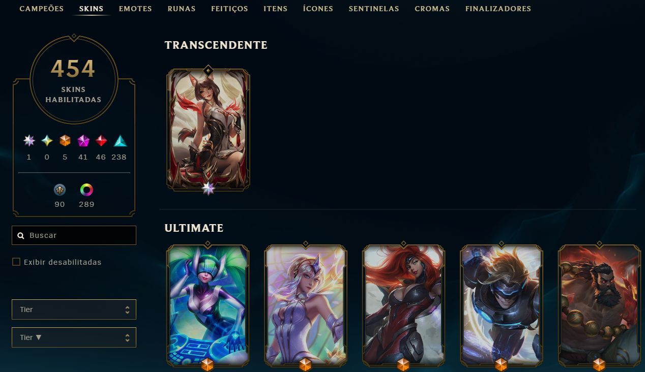 CONTA RIOT (LOL, VALORANT) contendo muuitas skins épicas lendarias e muito mais