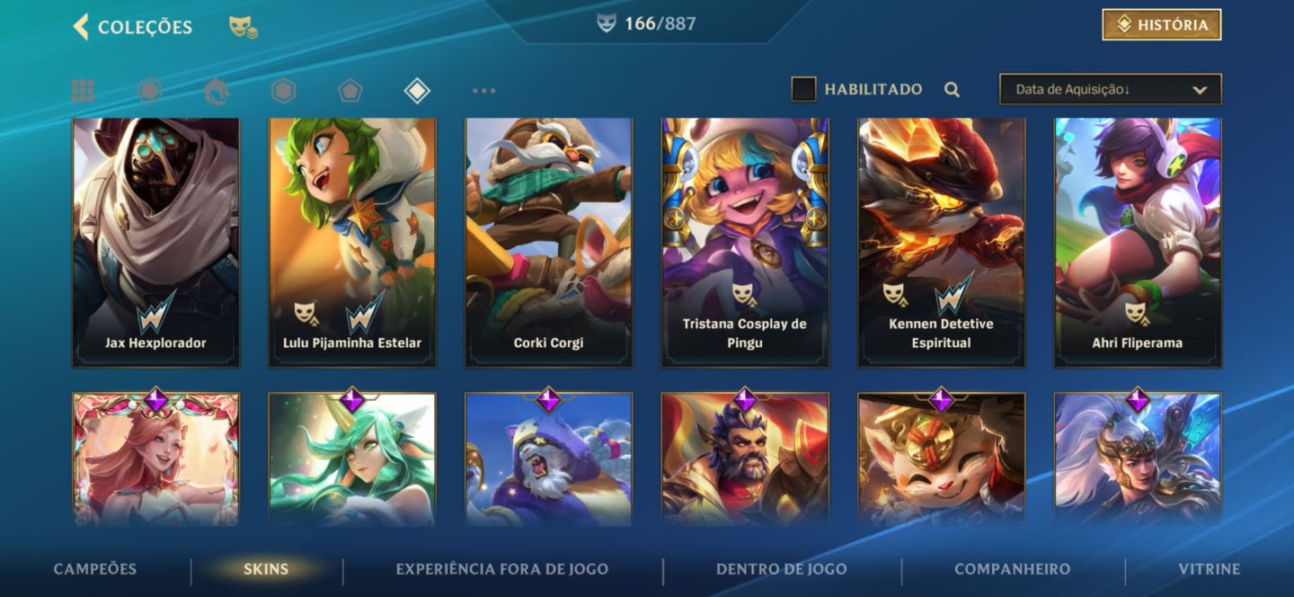 CONTA WR LEVEL 220 COM 166 SKIN ALL CHAMPS