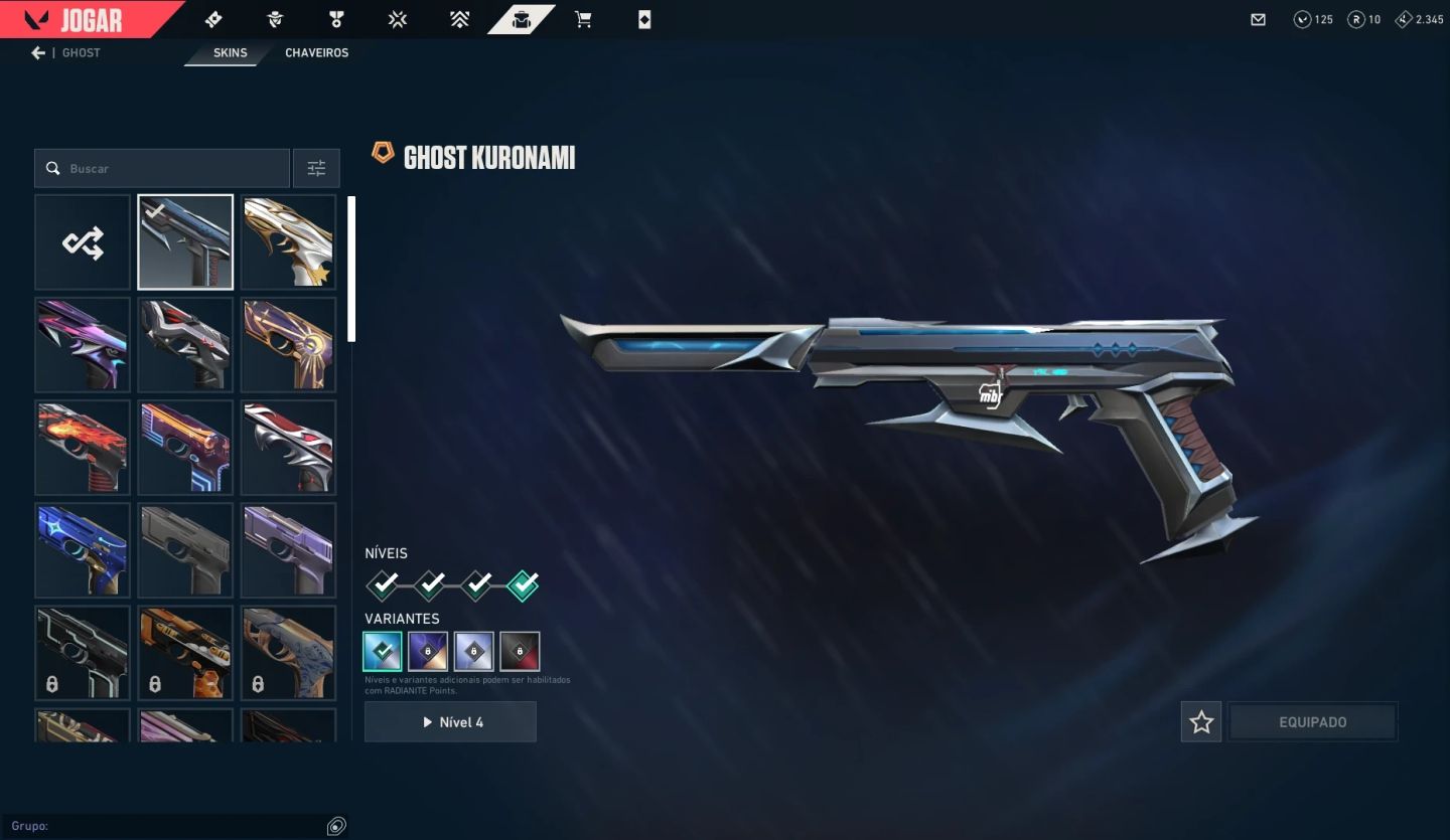 Conta Valorant- 3K R$ Gasto - Ex Imortal 1 - Coleção Toda Kuronami - Full Acesso