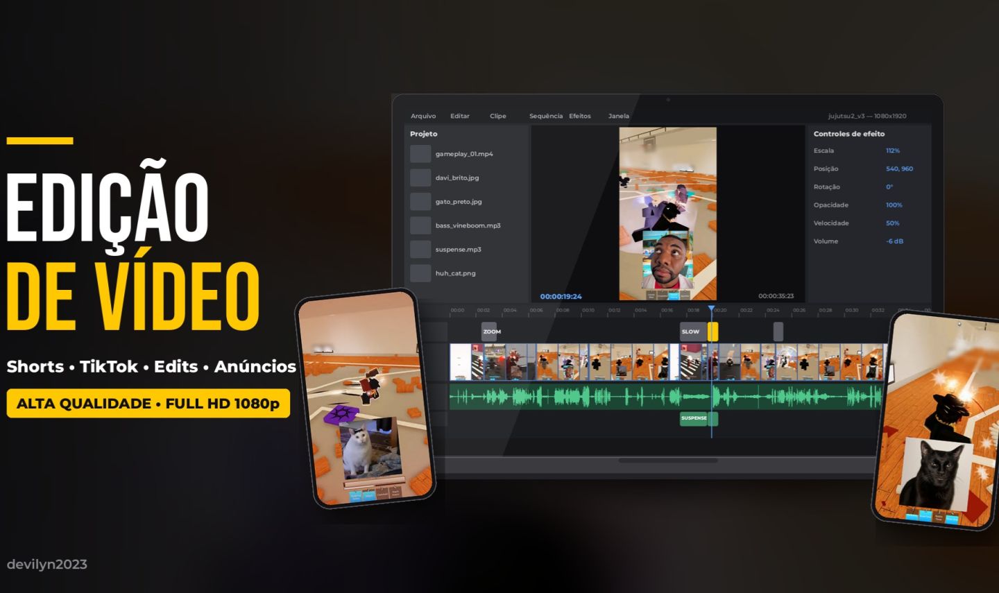 Edição de Vídeo Roblox, Shorts, TikTok, Anime Edit e Anúncios