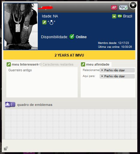 Conta imvu unissex ap e age