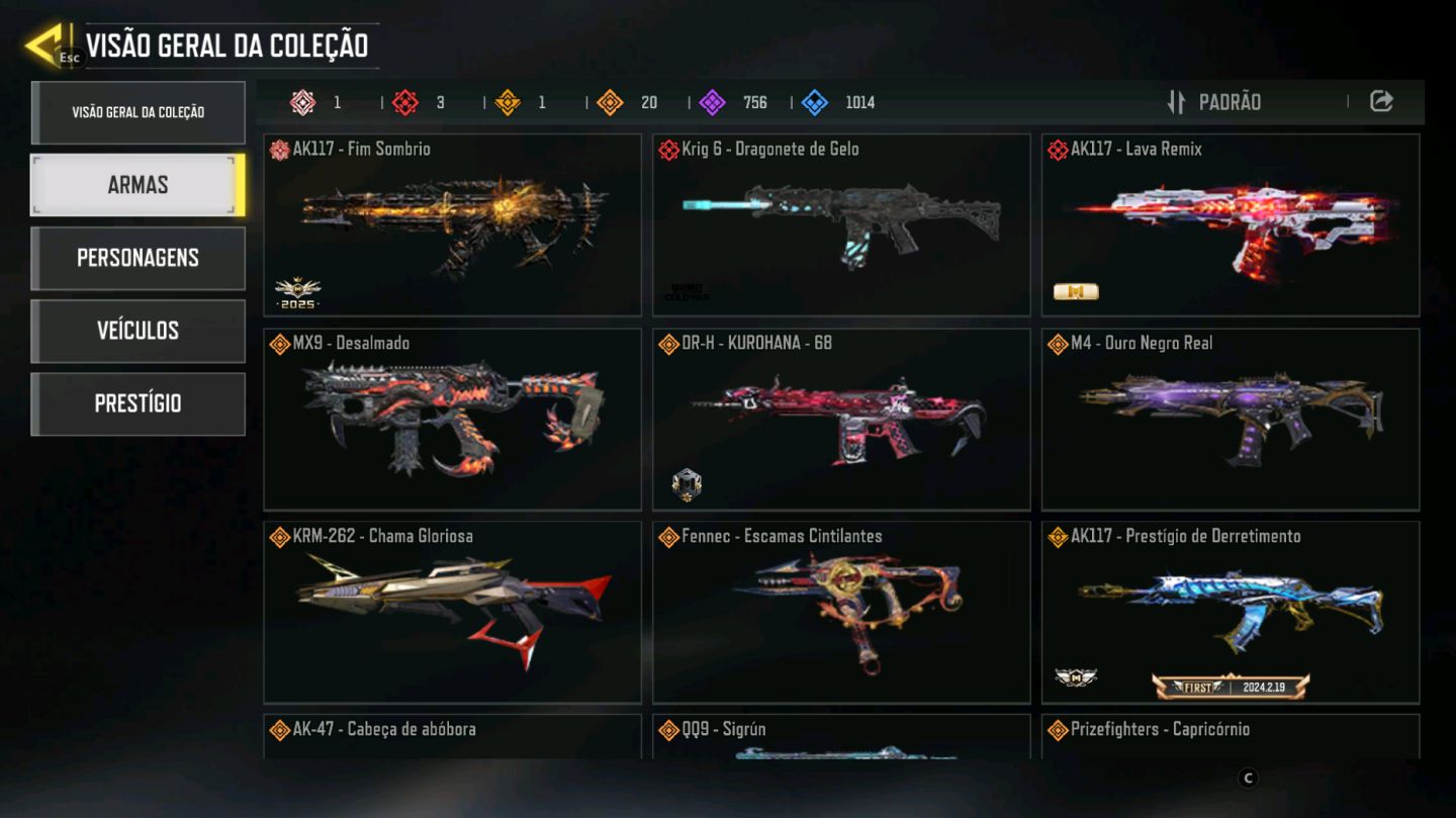 COM CALL OF DUTY MOBILE CO VÁRIAS MITICAS E LENDÁRIAS
