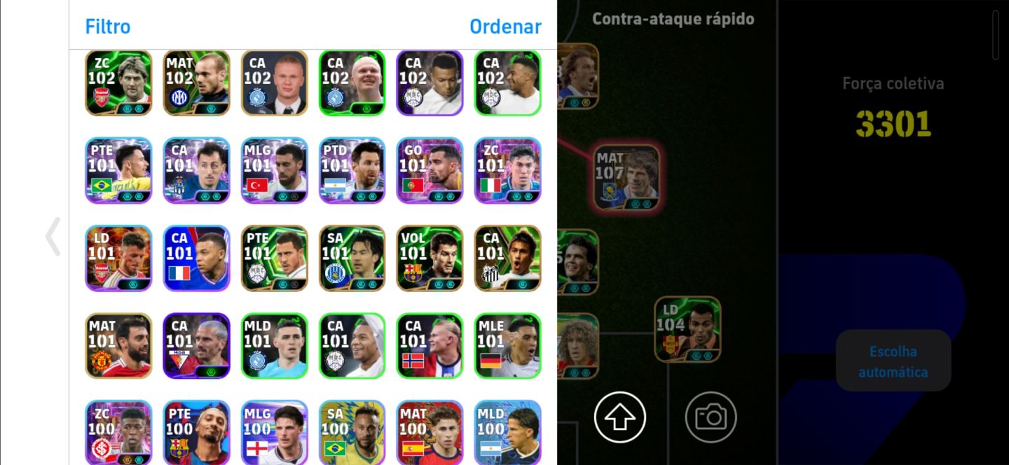 CONTA EFOOTBALL MOBILE FORÇA COLETIVA 3301