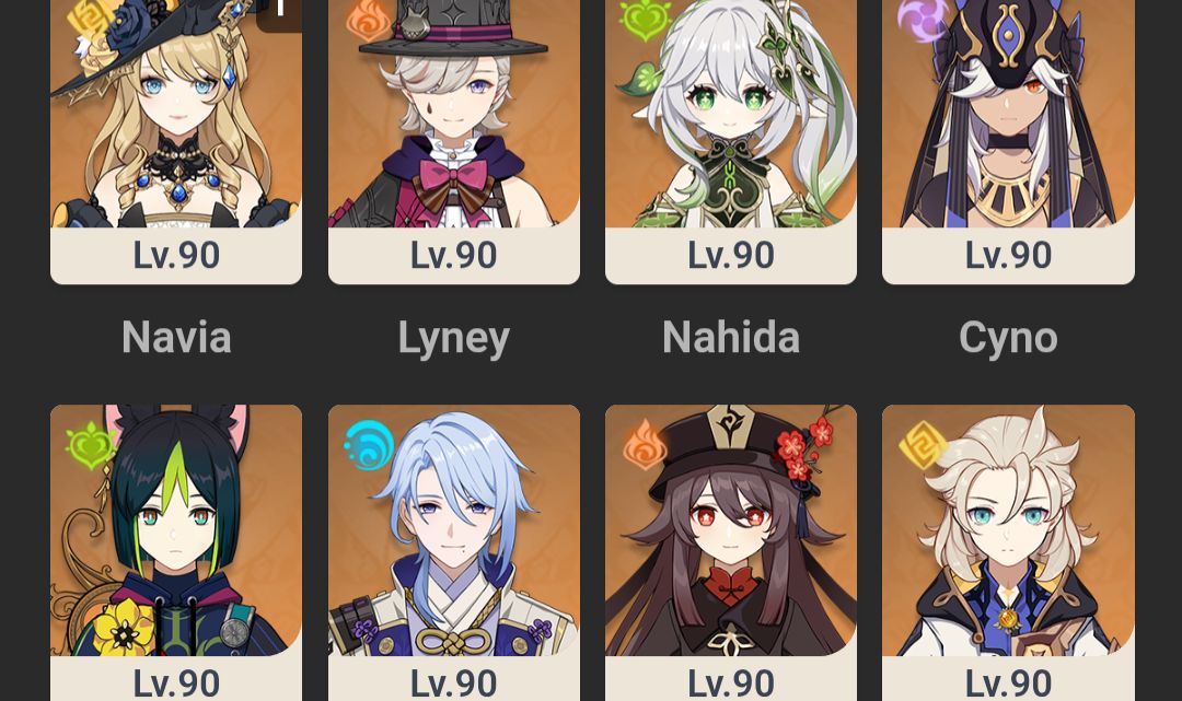 Conta de genshin impact com vários personagens 5 estrelas
