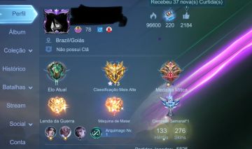 CONTA MOBILE LEGENDS LENDARY | 268 SKINS | 131 HERÓIS | PREMIUM
