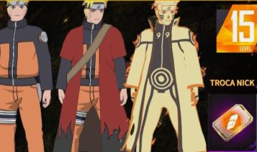 CONTA DE FREEFIRE VIA E-MAIL COM CONJUNTO NARUTO UZUMAKI + TROCA NICK