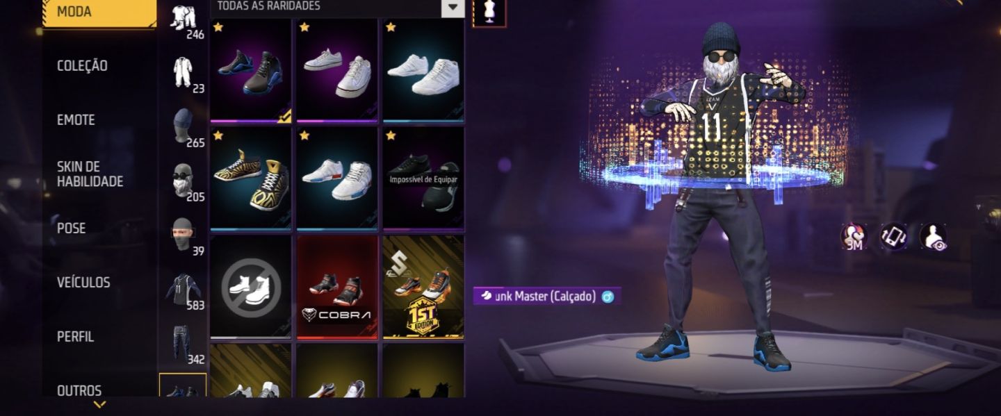 CONTA FREE FIRE RARA 8 ANOS