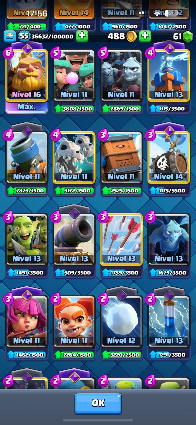 CONTA CLASH ROYALE 10K TROFÉUS - RARA 6 ANOS