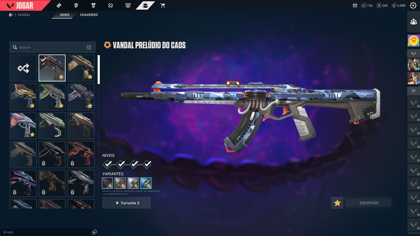 CONTA VALORANT - 6 FACAS, 6 VANDAL, 3 PHANTOMS, +OUTRAS E PASSES