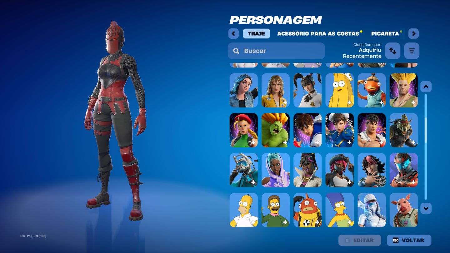 CONTA FORTNITE RENEGADE E JINX