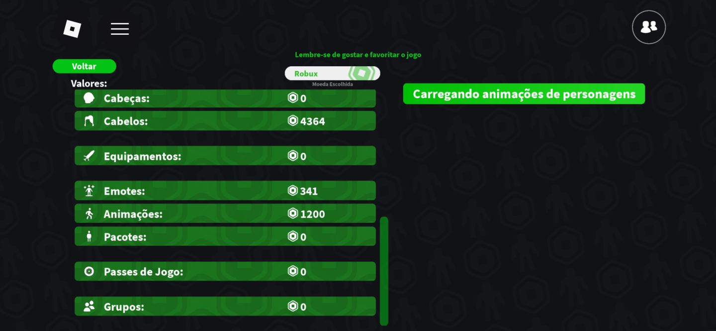 Conta muito boa Roblox mais de 20k robux gastos (um item de 4200 robux)