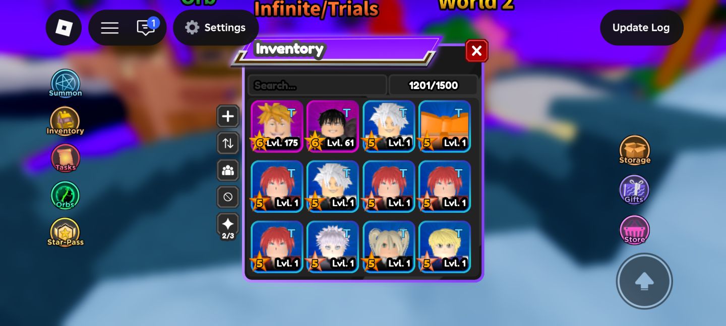 Conta de ASTD com 6 personagens 7 estrelas e muitos outros para evoluir